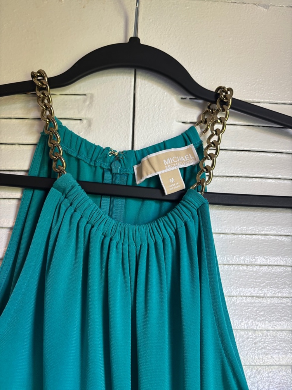 Elegant Emerald Drape Dress by Michael Kors – Size M ✨💚 - Picture 6 of 11